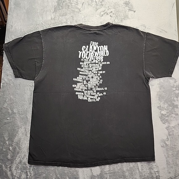 Vtg 1998 Eric Clapton World Tour T-Shirt Hanes Live Blues Rock Concert Tee Sz XL - Picture 10 of 13